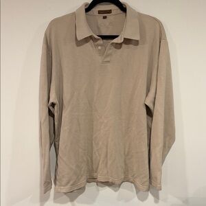 Tasso Elba Silk & Cotton Long Sleeve Polo Shirt